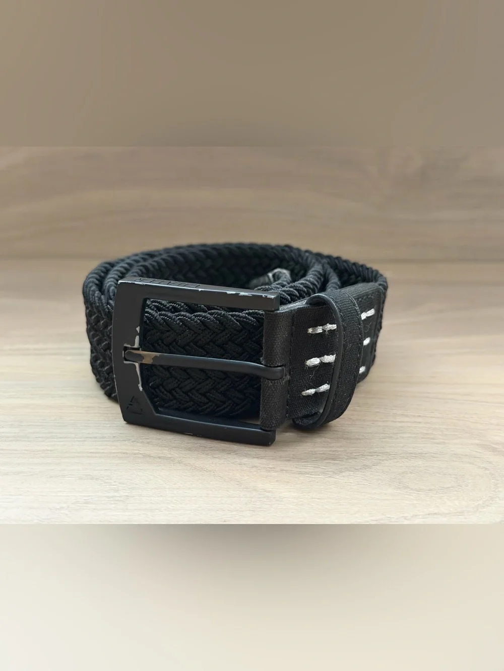 Travis Mathew Cuater Mens Black Braided Stretch Golf Belt Matte Buckle Size S